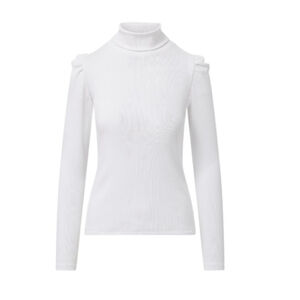 Veronica Beard Cedar Turtle Neck Gray Ribbed Top Women Size M Capsule Wardrobe